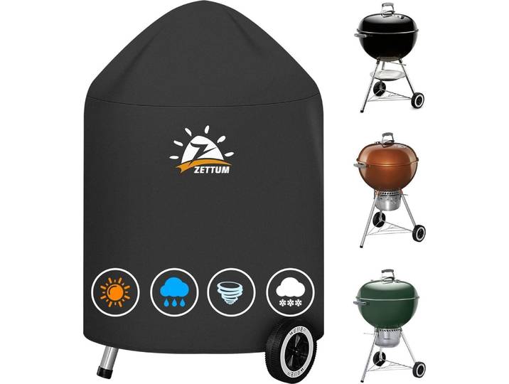 Zettum Kugelgrill Abdeckung 57 CM Holzkohle Grill wasserdicht & UV-beständig