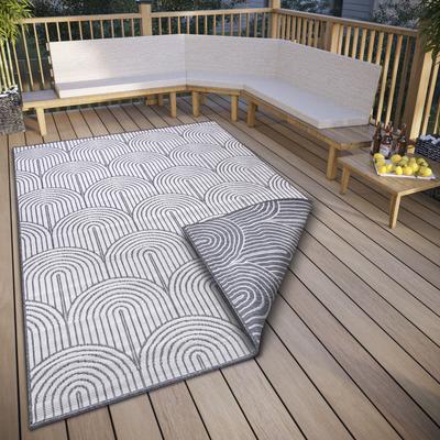 Outdoorteppich HANSE HOME "Pangli, Wendeteppich", silber, B:160cm H:5mm L:230cm, Polypropylen (PP), Teppiche, Outdoorteppich, In-& Outdoor, Teppich, Wetterfest, Balkon, Garten, Wohnzimmer, Modern