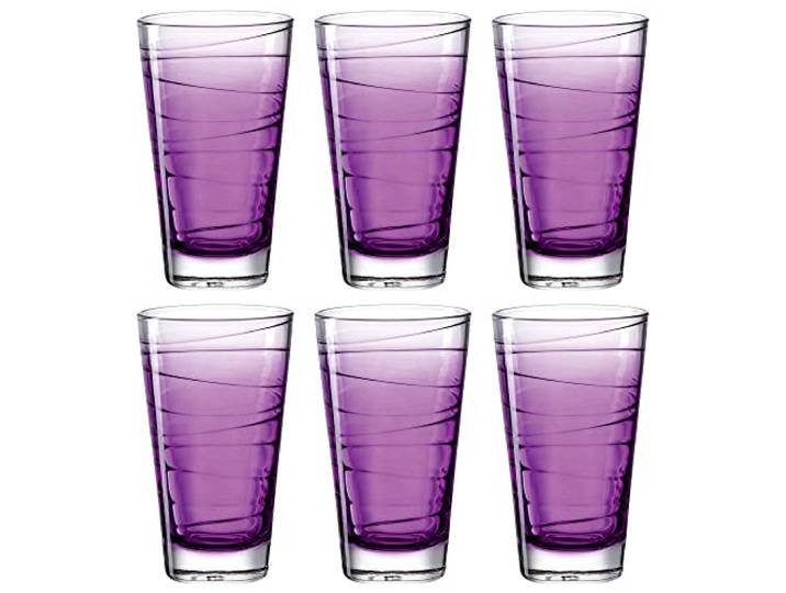 Leonardo Vario Struttura Trink-Gläser 6er Set, spülmaschinenfeste Longdrink-Gläser, bunte Trink-Becher aus Glas, lila, 280 ml, 026837