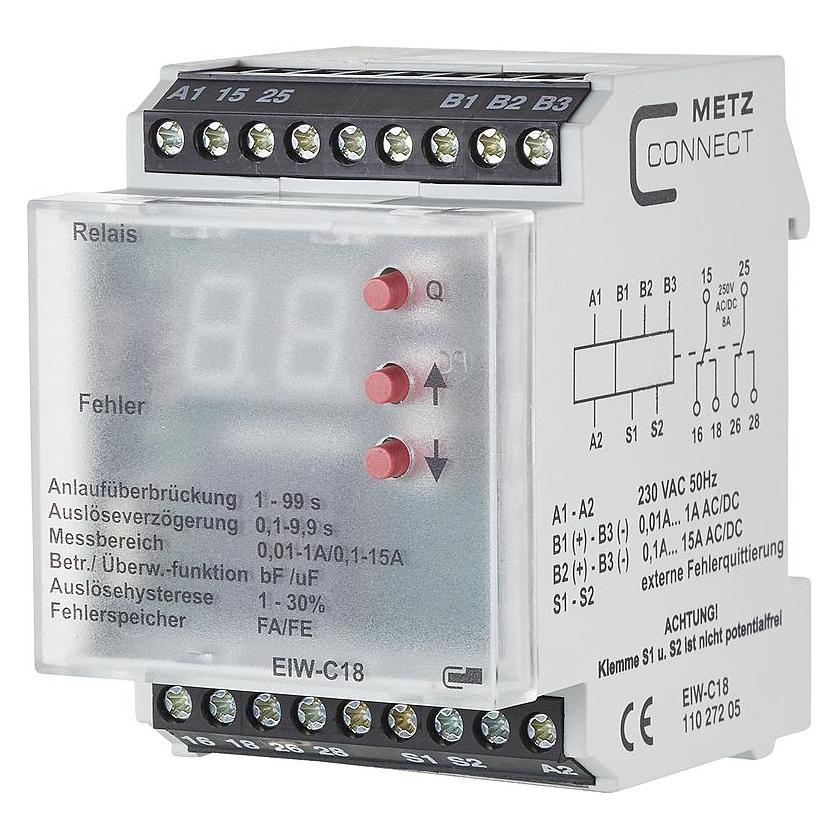 Metz Connect EIW-C18. Produktfarbe: Weiss. AC Eingangsspannung: 230 V, Stromstärke: 8 A. Abmessungen (11027205)