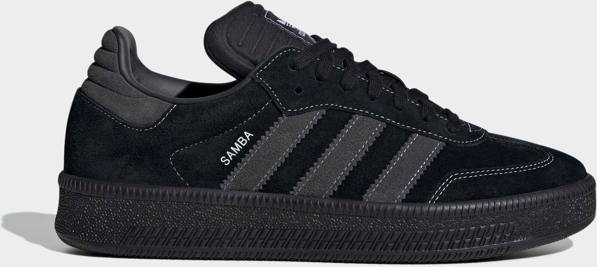 Sneaker ADIDAS ORIGINALS "SAMBA XLG", Gr. 43, schwarz (core schwarz, carbon, carbon), Leder, Textil, Schuhe Sneaker core schwarz, carbon, carbon 43