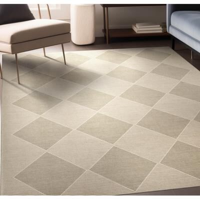 Well Woven Apollo Elemental Basalt Moroccan Diamond Low Pile Area Rug