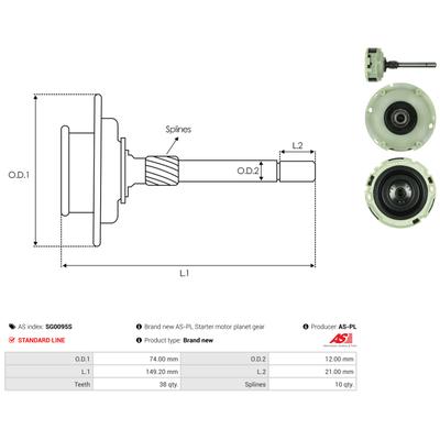 AS-PL Hohlrad, Planetengetriebe (Starter) SG0095S