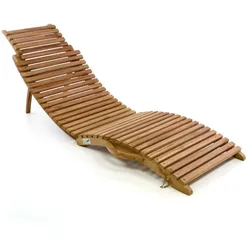 VCM Sonnenliege   Gartenliege   160x50x7cm   Liegestuhl Teakholz   klappbar   Faltliege