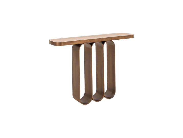 Design Konsolentisch „Locarno“ mit Keramikplatte Gold Richmond Interiors