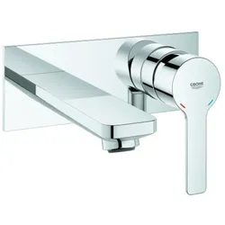 Grohe Lineare 2-Loch Waschtischbatterie, Wandmontage, Ausladung 149mm, 19409001, Farbe: Chrom