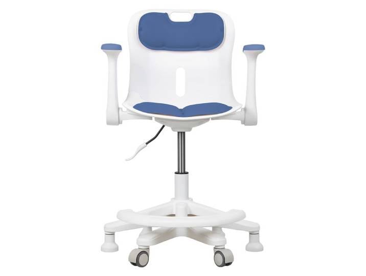 Chaise de bureau pour enfants - assise réglable hauteur - repose-pieds - Accoudoirs pour apprentissage devoirs salle de jeux Bleu