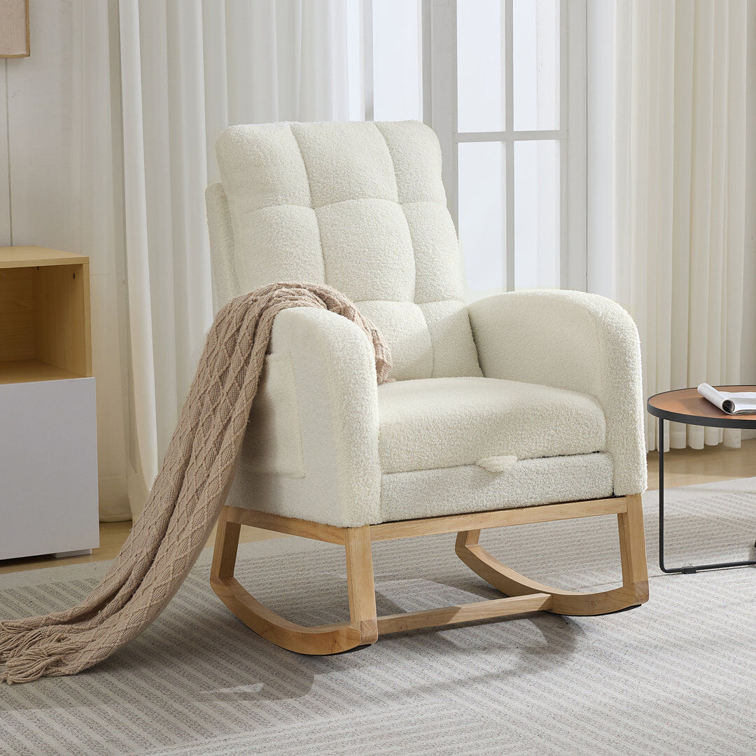 George Oliver Solid Wood Beige 102cm H X 66cm W X 93cm D