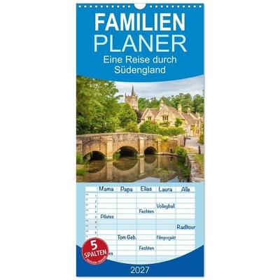 Familienplaner 2027 - Eine Reise durch Südengland mit 5 Spalten (Wandkalender, 21 x 45 cm) CALVENDO