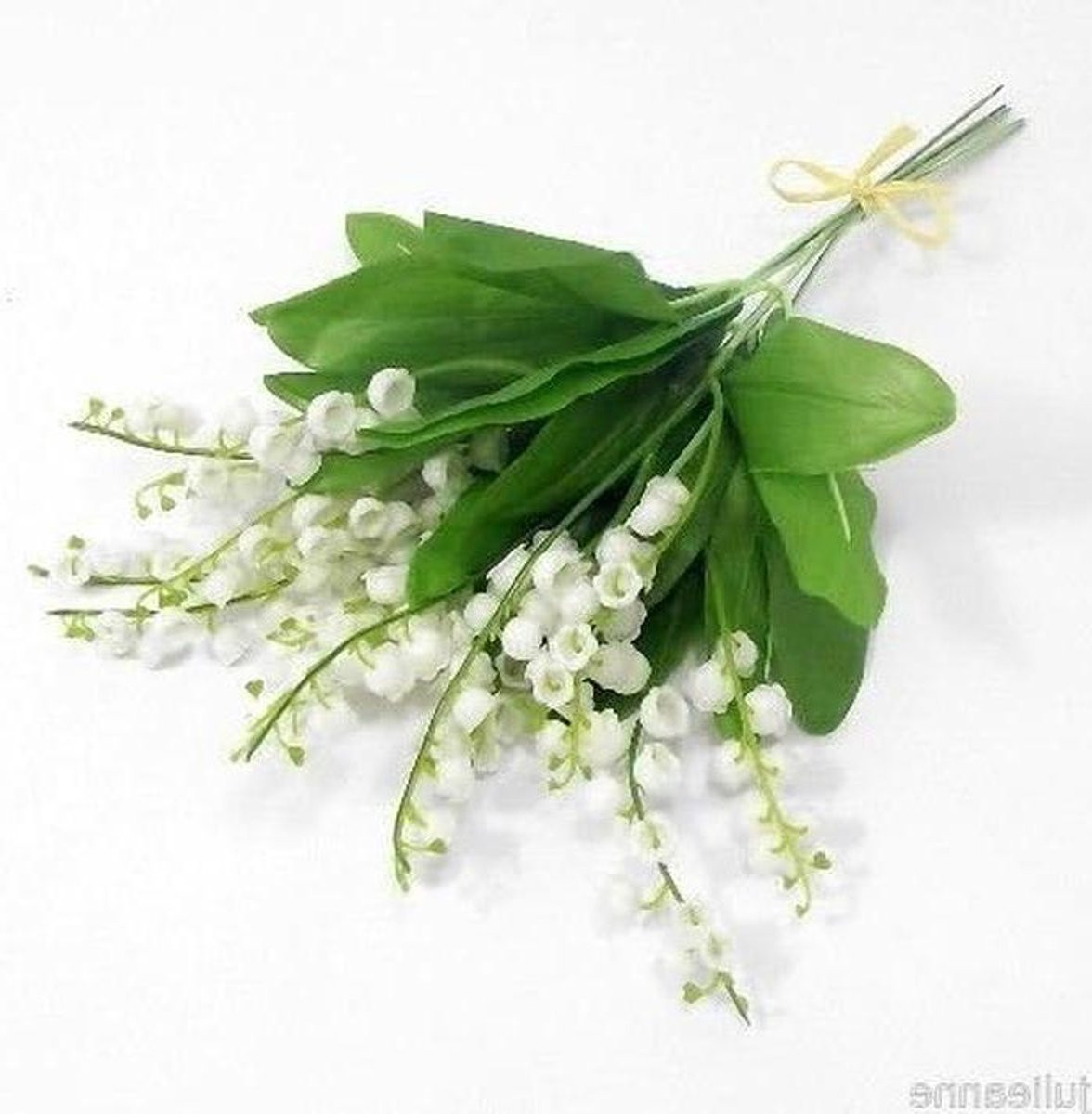 Set van 6 groene kunstbloemen in U-vorm voor binnen decoratie