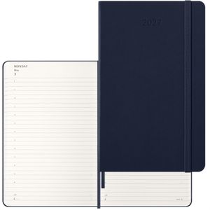 Moleskine Buchkalender Large, saphir, englisch, Jahr 2027, A5, Chefkalender, 1 Tag = 1 Seite