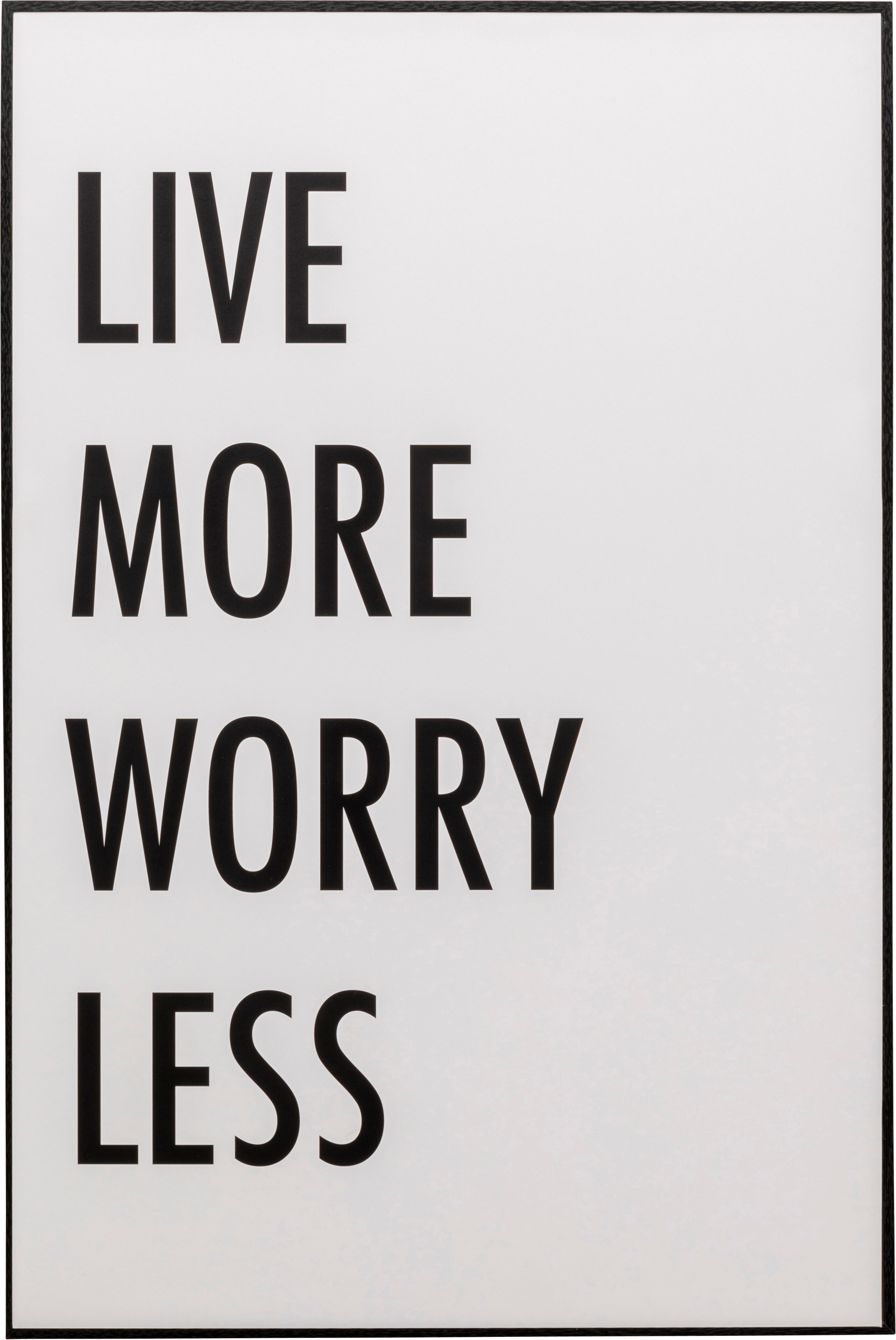 Bild mit Rahmen KARE DESIGN "Gerahmtes Bild Big Live More", farbe bild(er): schwarz, B:40cm H:60cm T:3cm, MDF, Papier, Bilder, Bild mit Rahmen farbe bild(er): schwarz B/H/T: 40cm x 60cm x 3cm, Hochformat, 2 Stk.