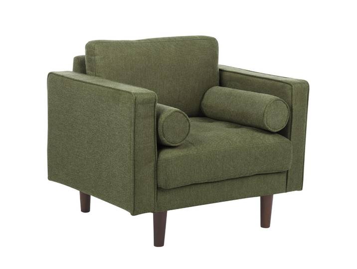 Beliani Sessel dunkelgrün Nurmo, Grün, Dunkelbraun, 86x78x74 cm, Wohnzimmer, Sessel, Polstersessel