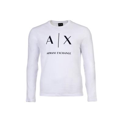 Longsleeve ARMANI EXCHANGE "Longsleeve T-SHIRT 1er Pack", Herren, Gr. M, weiß, Obermaterial: 100% Baumwolle CO., Shirts