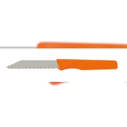 Schneider - Brötchenmesser mit Wellenschliff, neutral, Griff Kunststoff orange, Gesamtlänge ca. 18,5 cm