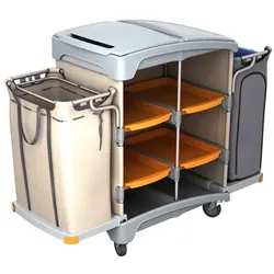ComfortSplast Hotelwagen III-11 inkl. geräumigen Gehäuse mit 4 Schalen, Ablage mit Deckel