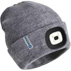 WEMAG Strickmütze mit wiederaufladbaren LED grau