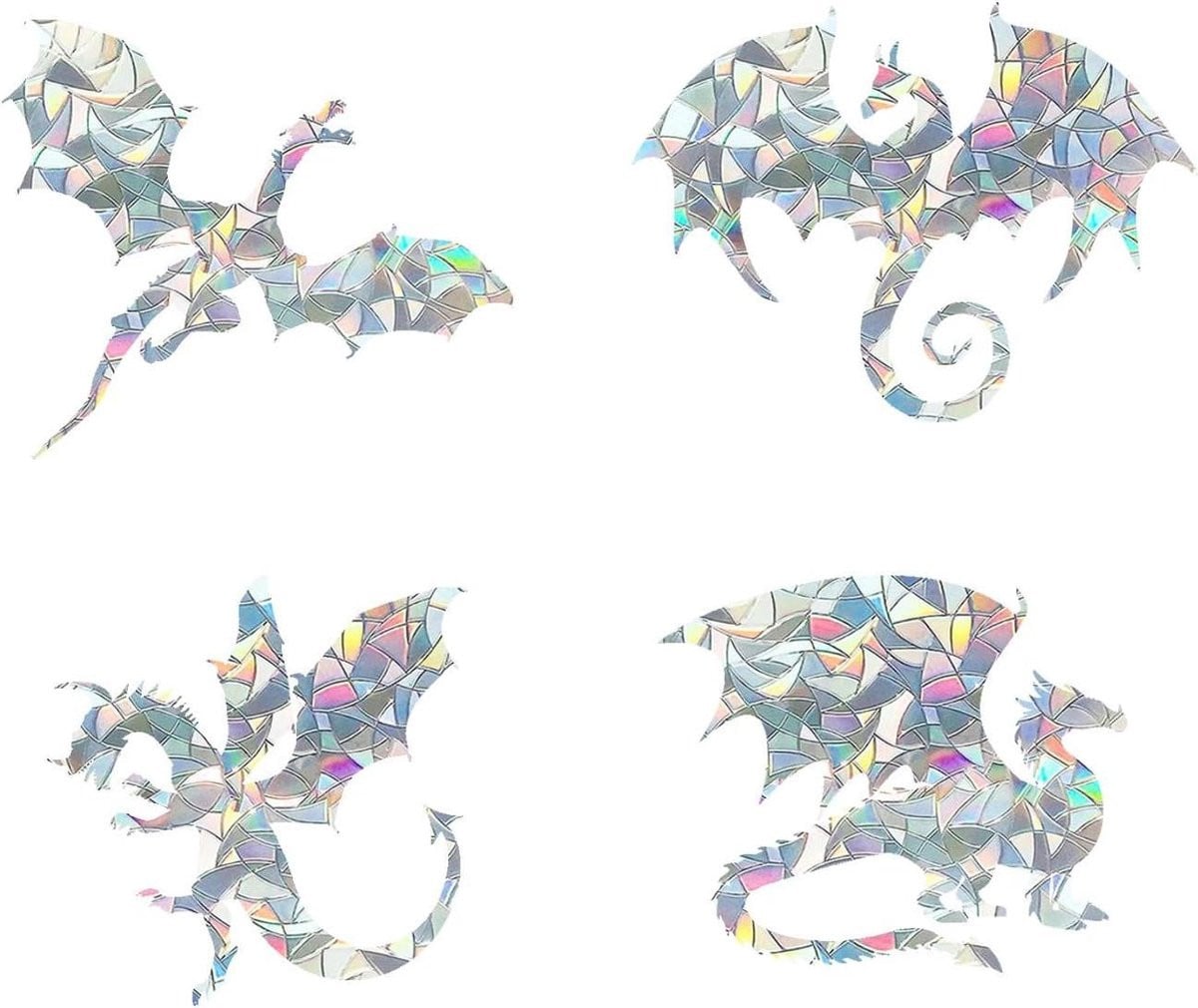 Set van 16 transparante regenboog raamstickers om vogelaanvallen te voorkomen