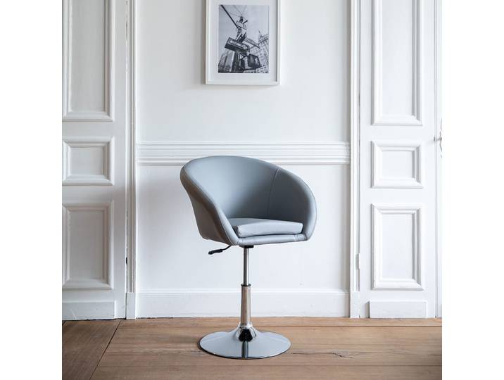 Tabouret de bar réglable en simili gris