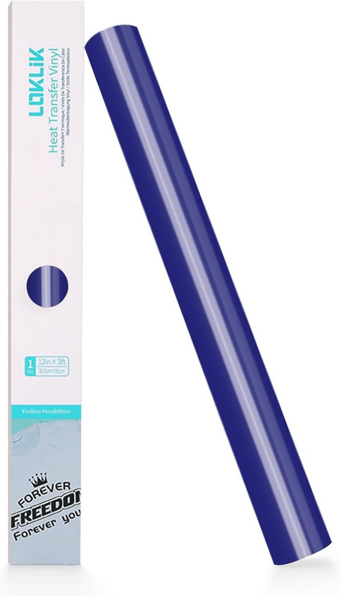 Hittegevoelige Transfer Vinyl Folie Rol voor Textiel - Royal Blauw - 30,5 x 180 cm