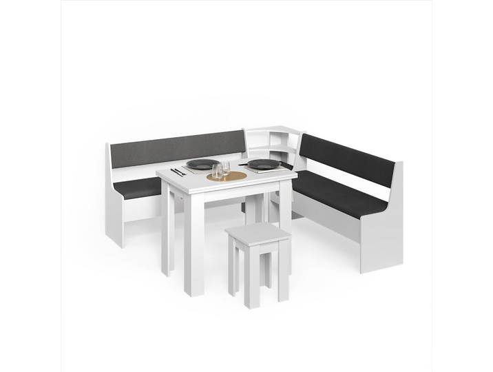 ECKBANKGRUPPE Tiberio Weiß 210 x 210 cm mit Tisch