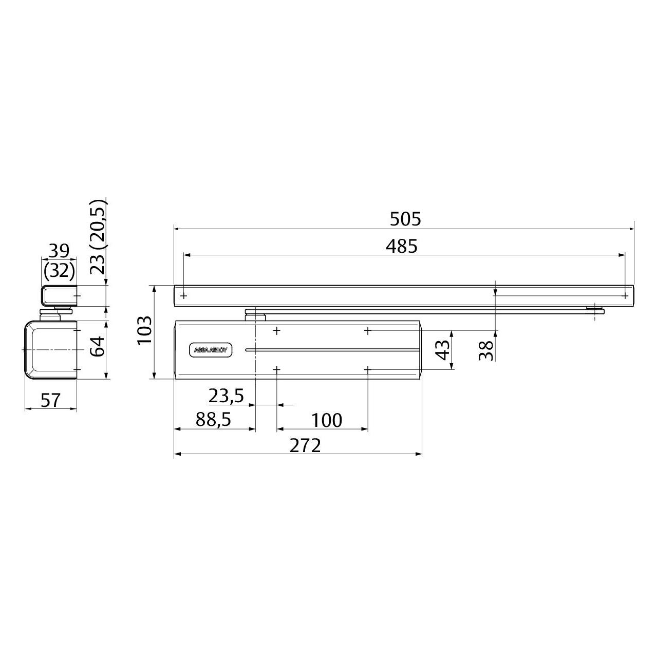 Assa Abloy Türschliesser Set DC500 (Indoor) (DC500-SET-D9005)