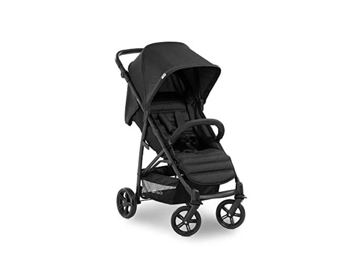 hauck Rapid 4, Schwarz - Kinderbuggy mit Liegefunktion für Babys ab Geburt bis 22 kg - Klein Zusammenklappbar - Höhenverstellbarer Schieber - Pannensichere Kunststoff Räder