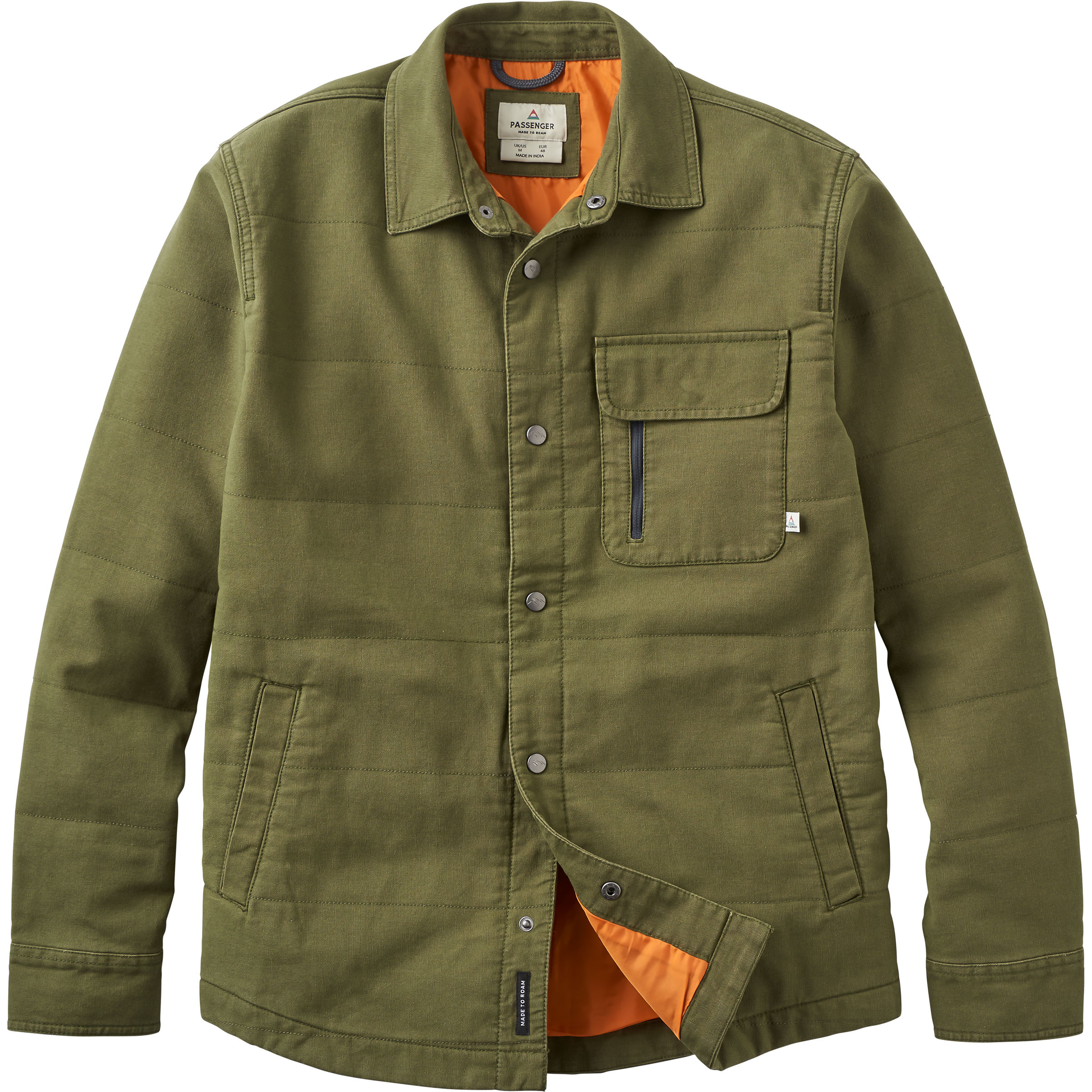 Passenger Taranaki Canvas Quilted Herren Hemden oliv Größe M Lifestyle Hautfreundlich