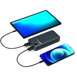 Port Designs Port POWERBANK 20 000 mAh schwarz (20000 mAh, 74 Wh), Powerbank, Schwarz
