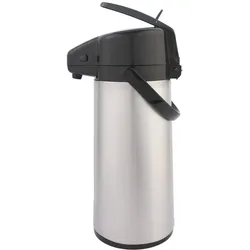 Thermos Pompkan - RVS - 2L2 - Mat - Met Hendel En Venster, Thermoskanne, Silber