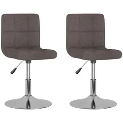 vidaXL Esszimmerstühle 2 Stk. Drehbar Taupe Stoff