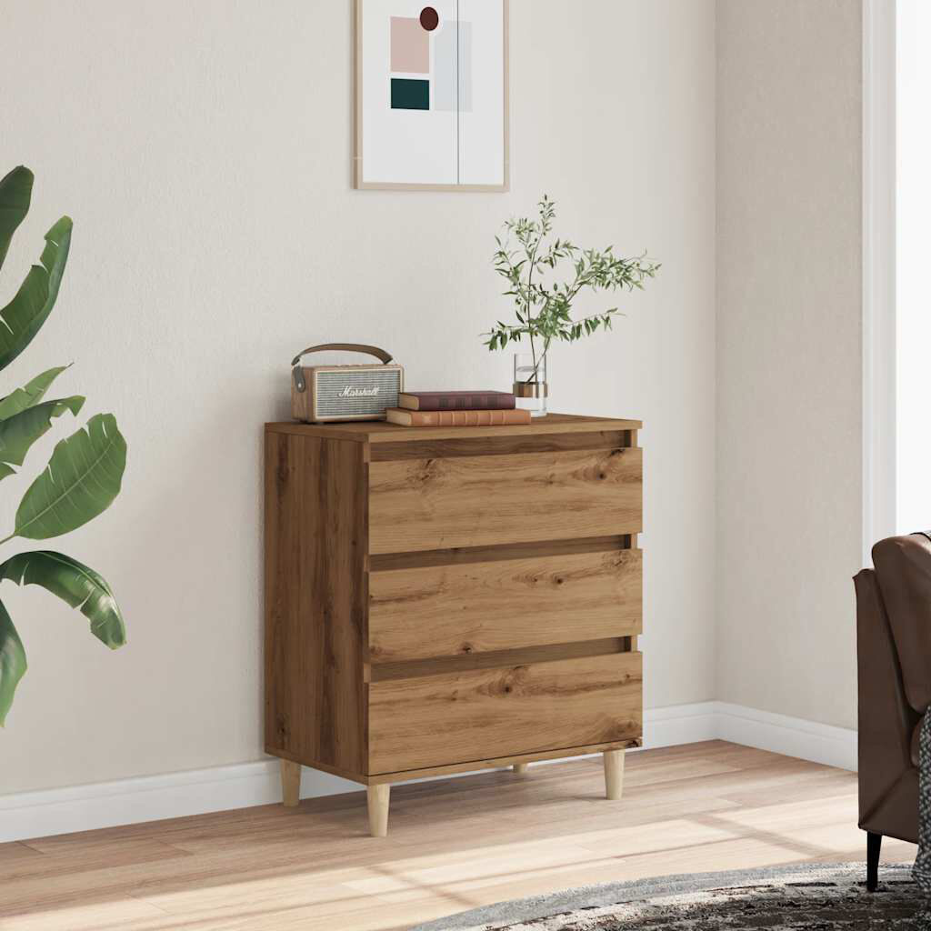George Oliver Caraban 60cm Sideboard Artisan Oak/Beige 70cm H X 60cm W X 35cm D