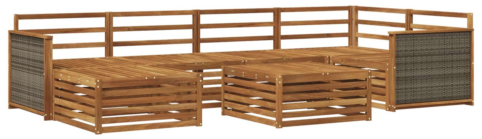 Outdoor-Sofagarnitur 7 pcs Natur
