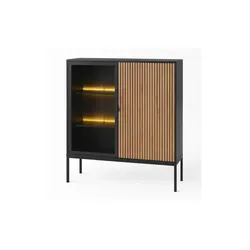 Vitrine   ¦ schwarz ¦ Maße (cm): B: 104 H: 126