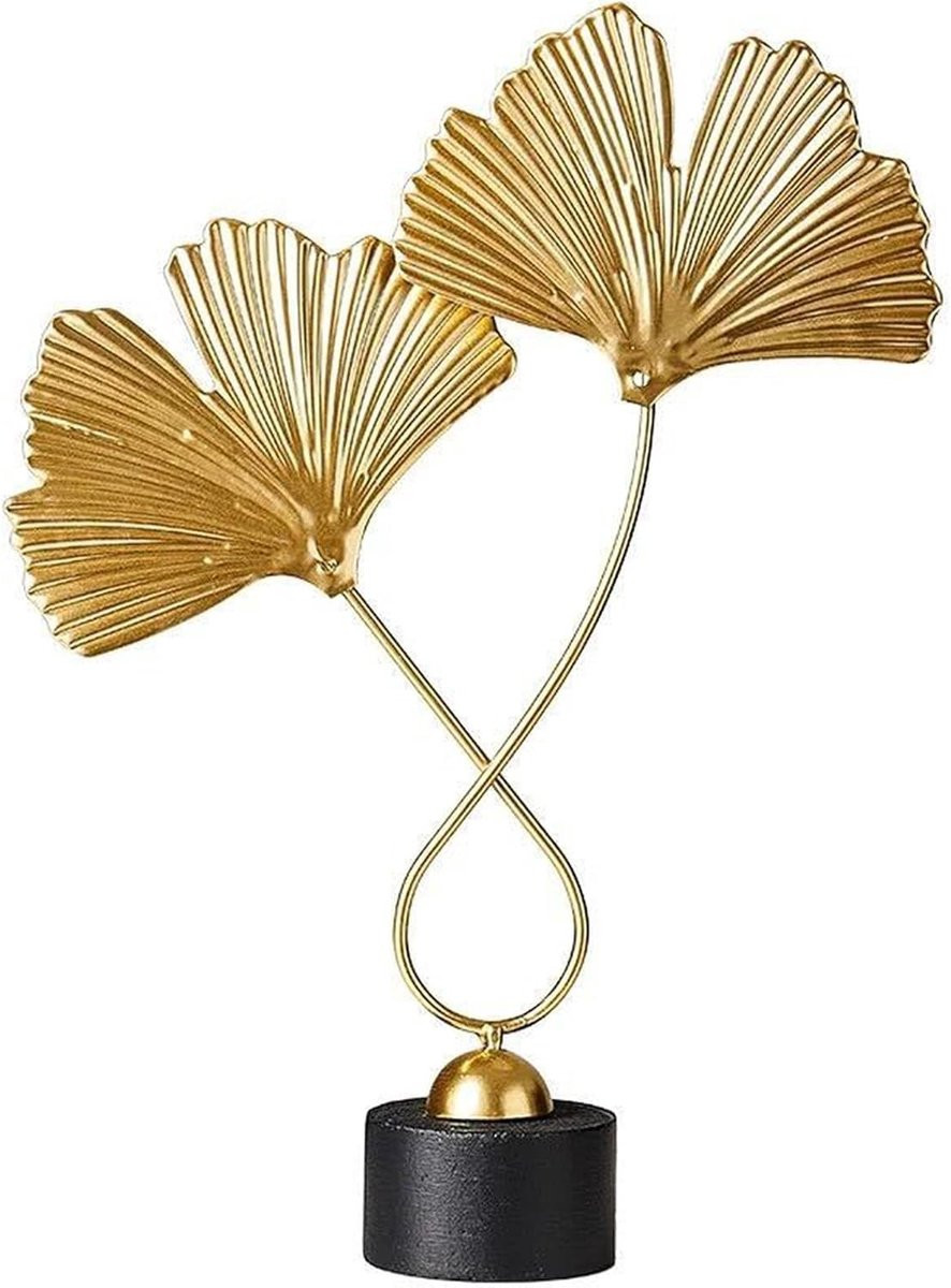 Dailygoods Ginkgo Blad Sculptuur Handgemaakt Kunstbeeld voor Woonkamer en Slaapkamer