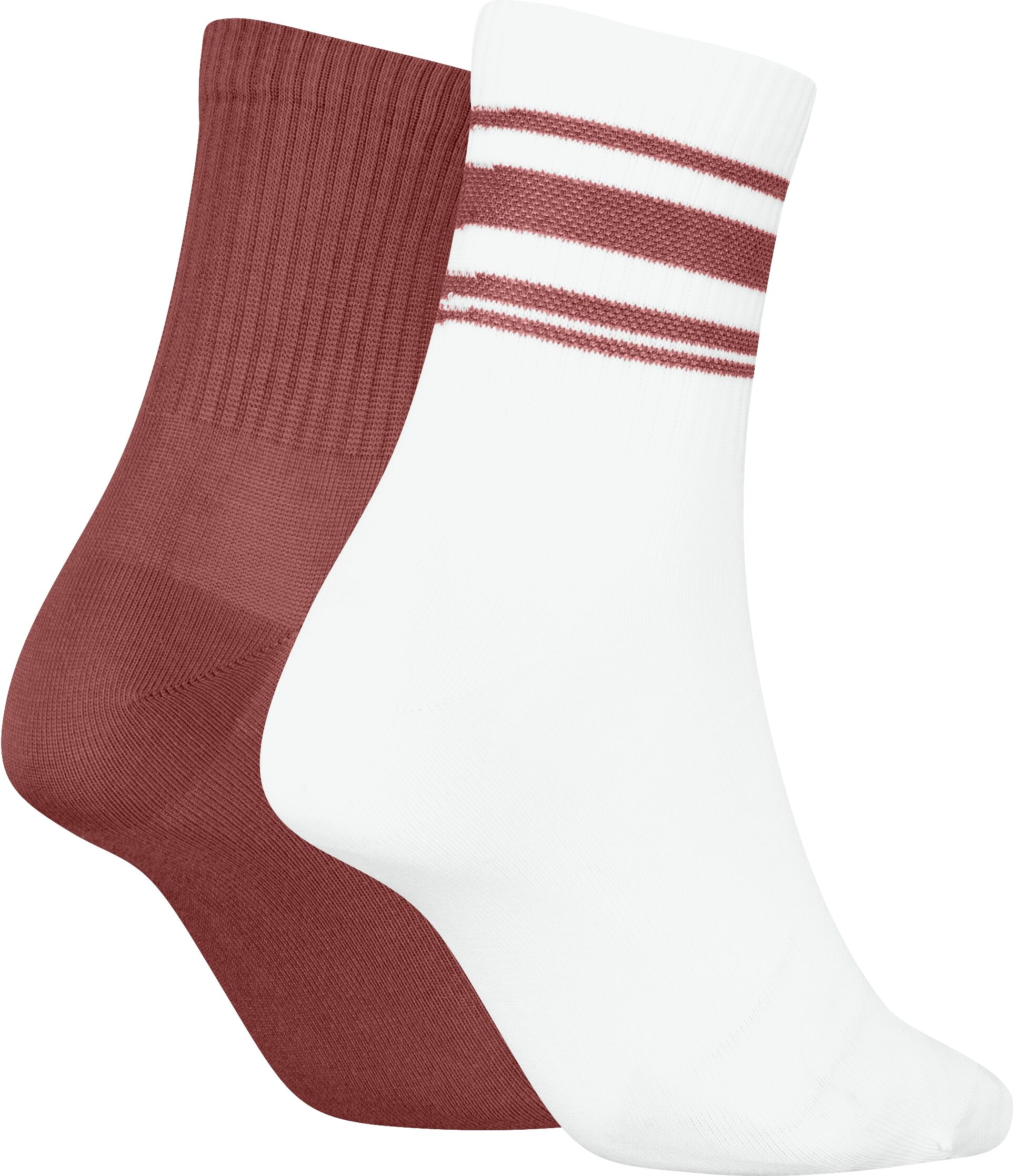 Kurzsocken CALVIN KLEIN "CK WOMEN SHORT SOCK 2P SPORT STRIPE", Damen, rust rot, Obermaterial: 61% Baumwolle, 34% Polyamid, 4% Elasthan, 1% Viskose, Socken Kurzsocken rust rot Einheitsgröße