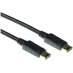 ACT 2 metre DisplayPort cable male (2 m), Videokabel, Schwarz