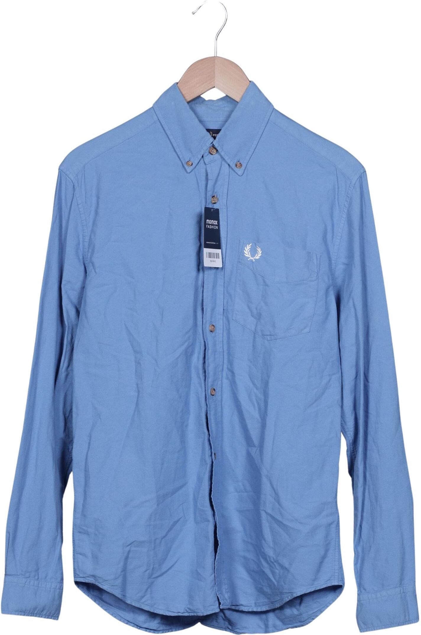 Fred Perry Herren Hemd, Hellblau, Gr. S, Baumwolle - Second Hand