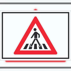 HB-Druck Aufkleber Achtung Fußgängerüberweg Symbol A3 (297x420mm)