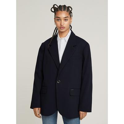 Jackenblazer G-STAR "Big Boyfriend Oversized Blazer", Damen, Gr. XXS, schwarz (salute), Obermaterial: 75% Polyester, 14% Lyocell, 8% Wolle, 3% Elasthan, Blazer