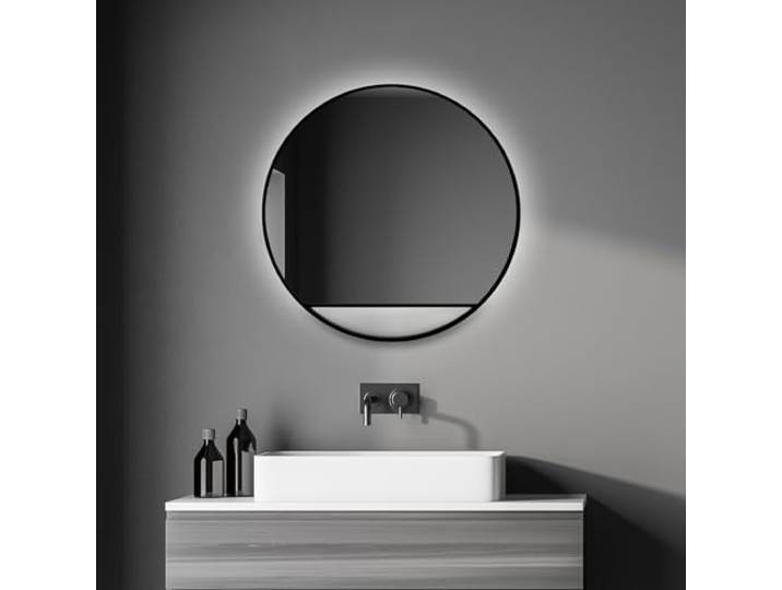 Talos Dekorativer Wandspiegel Black Hole Light indirekter LED Beleuchtung in schwarz matt Ø 60 cm
