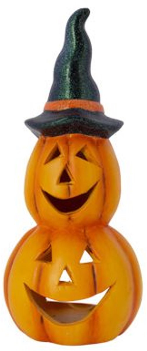 Cosy @ Home Halloween Pumpkin Heads Stacked Decoratie Oranje 12,5 x 1 cm