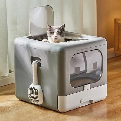 Uplifted Finds Cat Litter Box With Scoop And Tray Sifting Enclosed Foldable Kitten Toilet Cat Litter Box With Scoop And Tray Sifting Enclosed Foldable Kitten Toilet