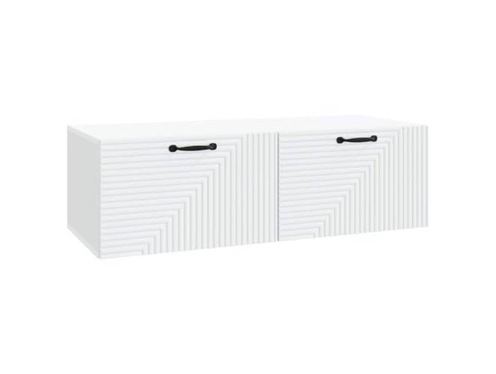 Favemtsl Wandmontierter TV-Schrank Weiß 98 x 41 x 30 cm Holzwerkstoff Schwebendes Lowboard für Wohnzimmer und Schlafzimmer schafft Bodenfreiheit und ordnet Ihr Heimkino-Zubehör stilvoll.