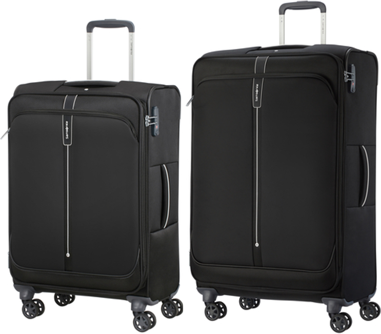 Samsonite Popsoda 2 Piece Medium and Large Spinner Suitcase Set - Black