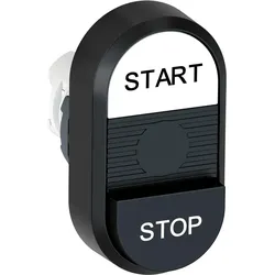 ABB MPD19-11G Doppeldrucktaster, Tasten - oben weiss: START - unten hoch schwarz: STOP - Mitte: grün, beleuchtbar 1SFA611148R1102