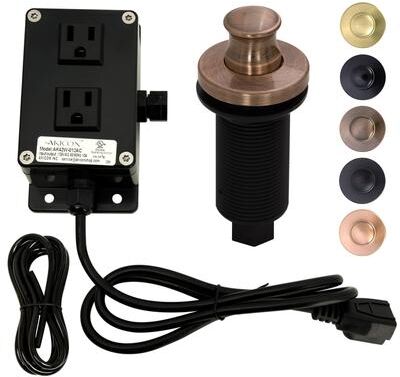 Akicon Garbage Disposal Air Switch Kit, Dual Outlet Sink Top Waste Disposal On/Off Switch Kit