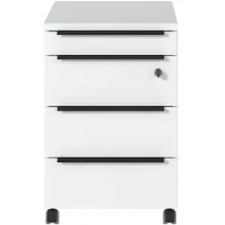 Germania-Werke Rollcontainer »Mailand« 4 Schübe, abschließbar weiß, 42x63x60 cm