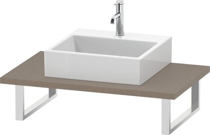 Duravit L-Cube Konsole LC106C07575 Stärke 3 cm, leinen, für Aufsatzbecken, variabel
