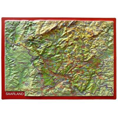 Reliefpostkarte Saarland, Karte von Andre Markgraf,Mario Engelhardt, Georelief Vertriebs GbR